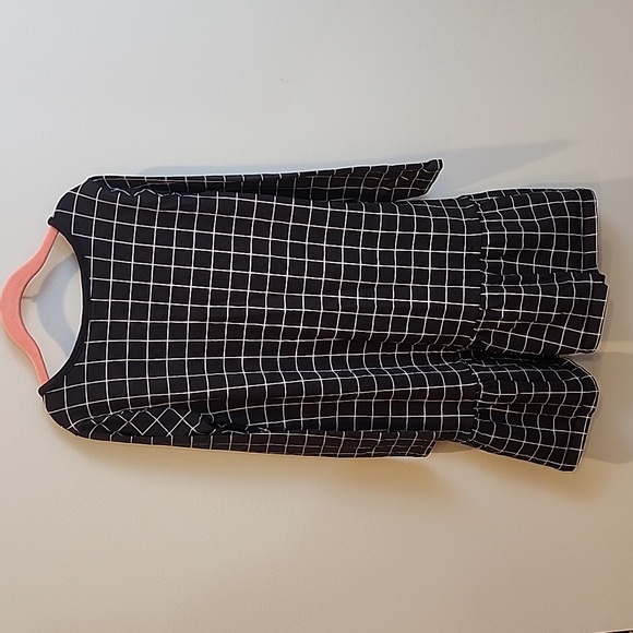 Tea Collection Black and White Checkered Drop Waist Dress 8 - Picture 7 of 9